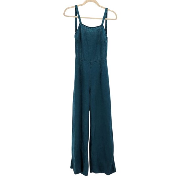 Paloma Wool Womens 6 - 38 Jumpsuit Simba Linen Green Wide Leg Boho Hippie Bibs - Picture 7 of 7